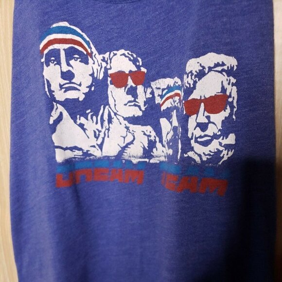 Tipsy Elves Blue Mount Rushmore Tank Top Small - Picture 3 of 5